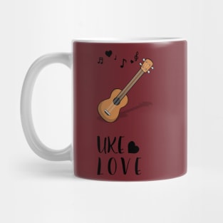 Hawaiian Mahalo Acoustic Uke Ukulele Love Notes Mug